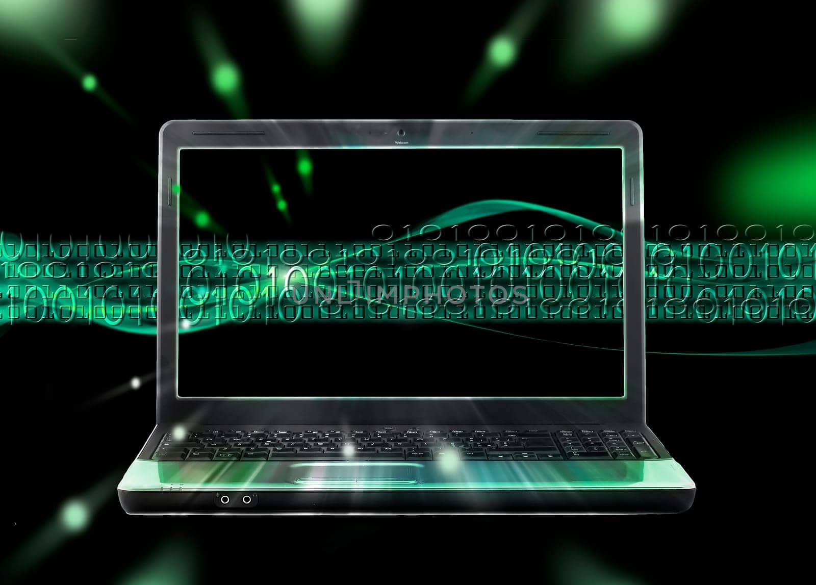 laptop and internet stream illustration