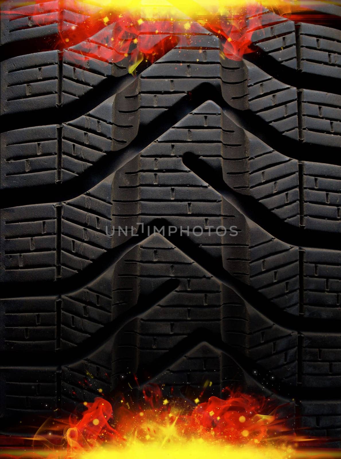 black abstract background with red flame  and copyspace
