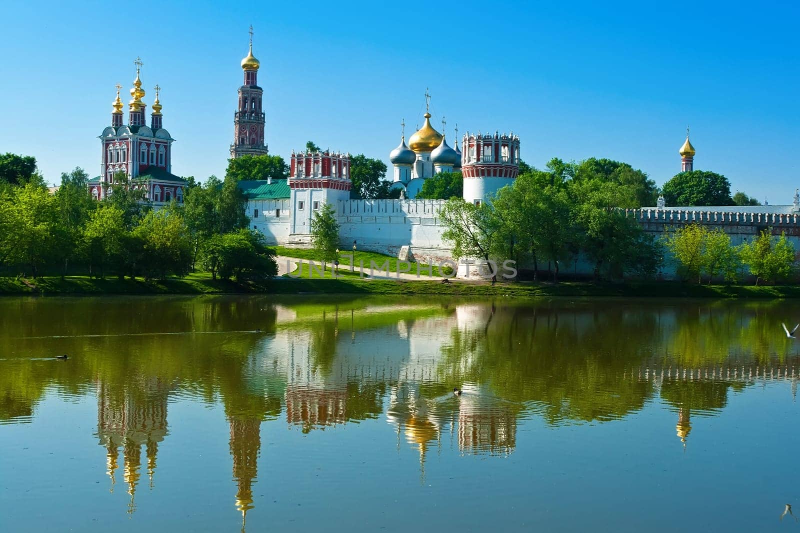 Beautiful view of Novodevichy Convent in Moscow, Russia
