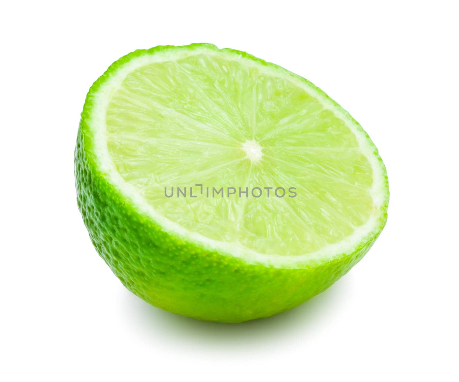 Fresh green lime isolated on white background