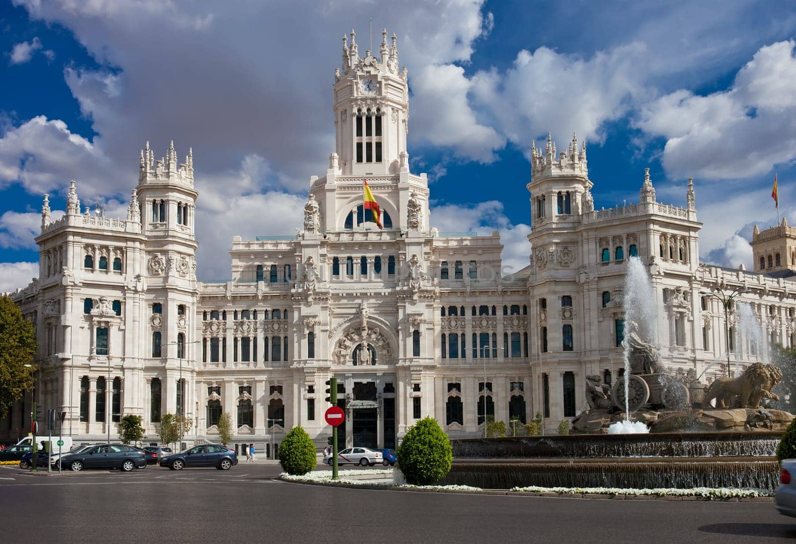 Central Post Office - Palacio de Comunicaciones at Cybele's Square, Madrid, Spain.
