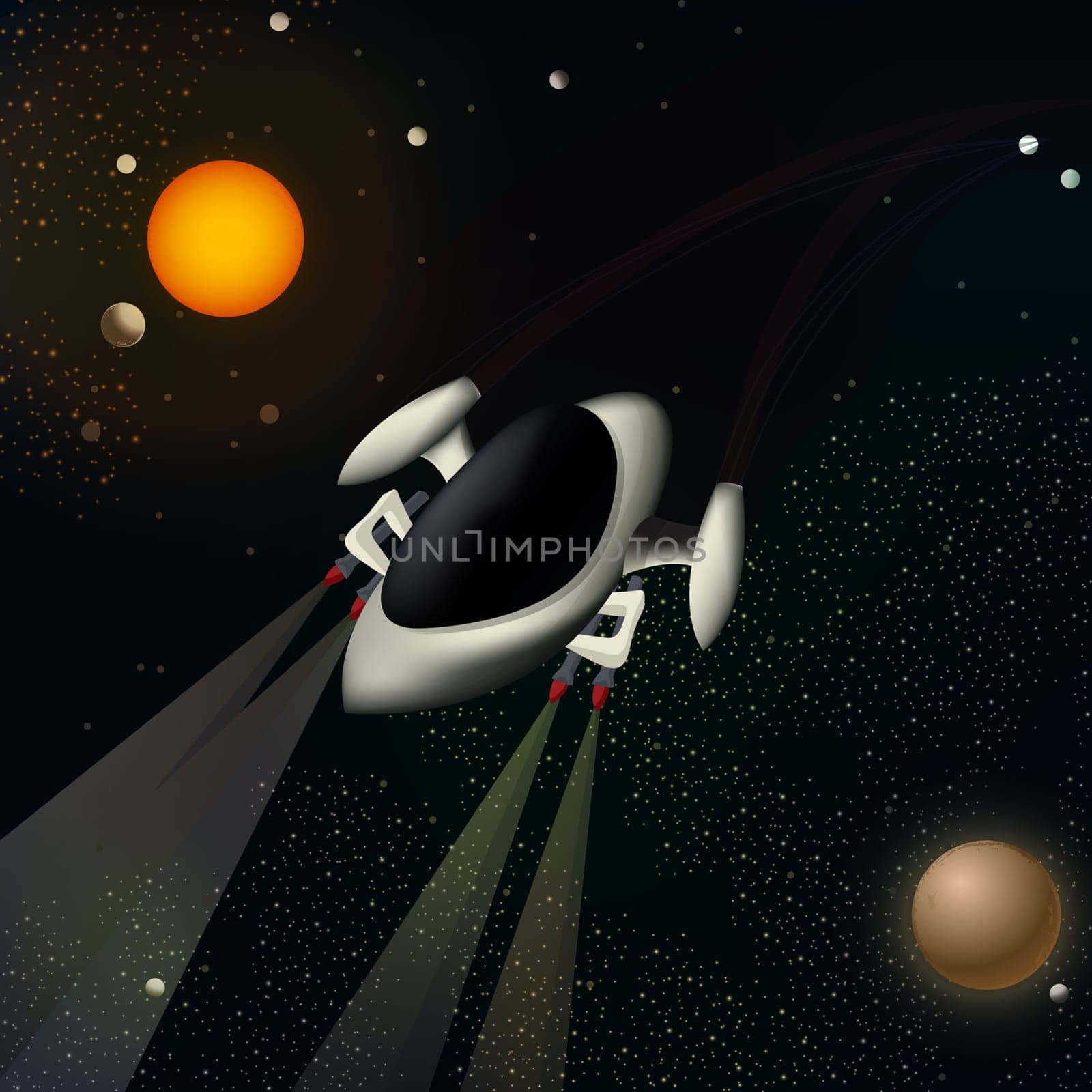 Illustration of a spacecraft in space