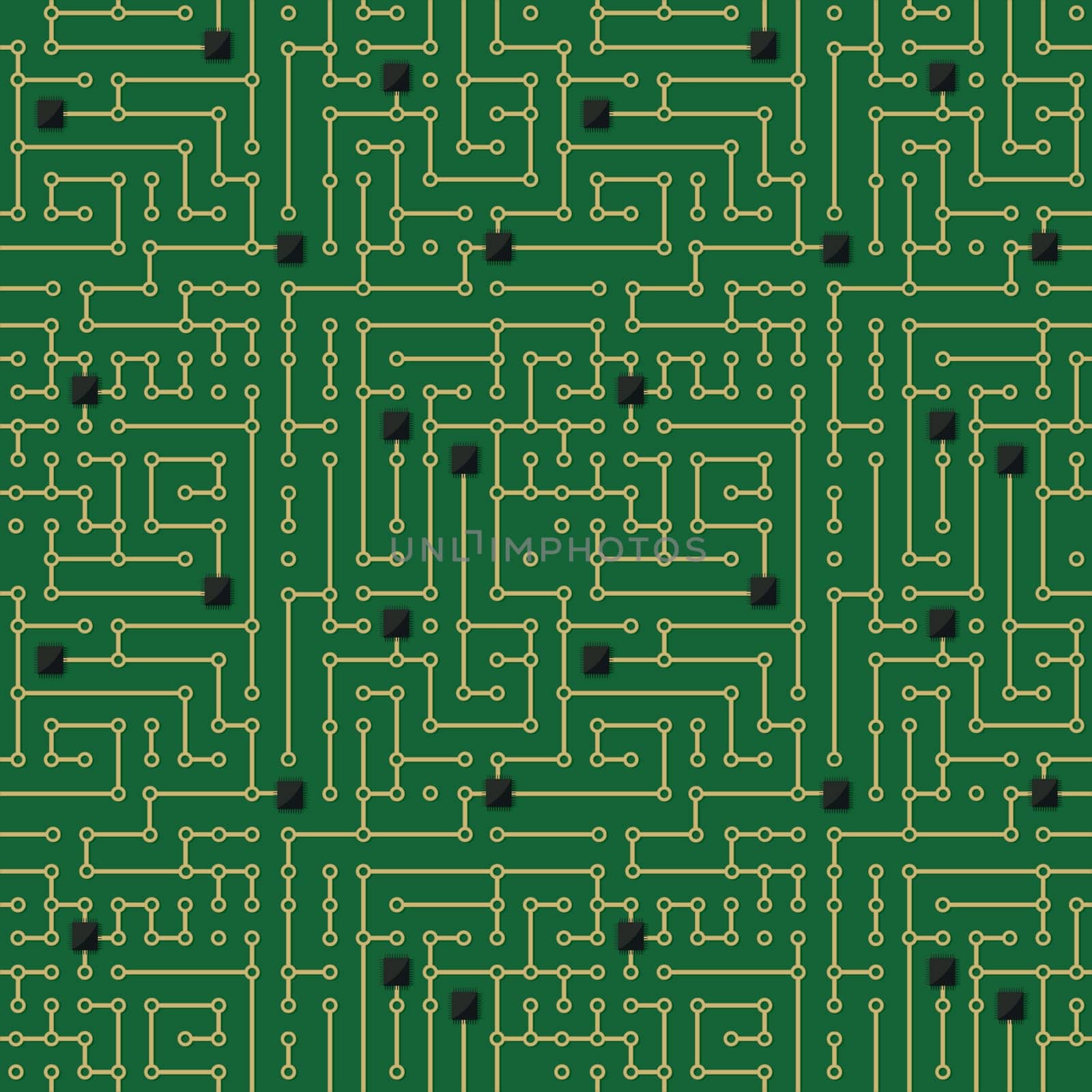 Seamless pattern. Computer circuit board design