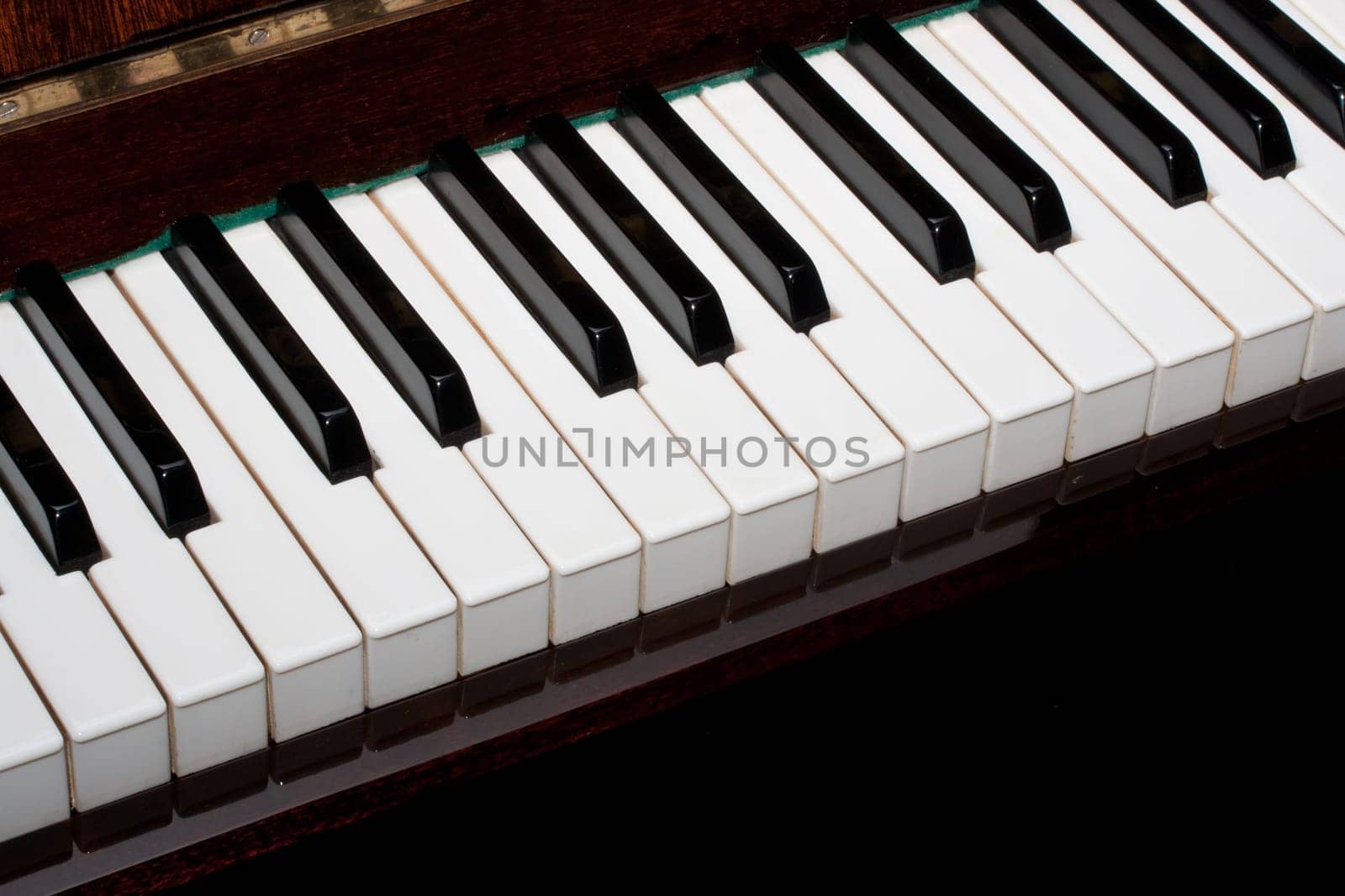 Beautiful close up photo of piano keys