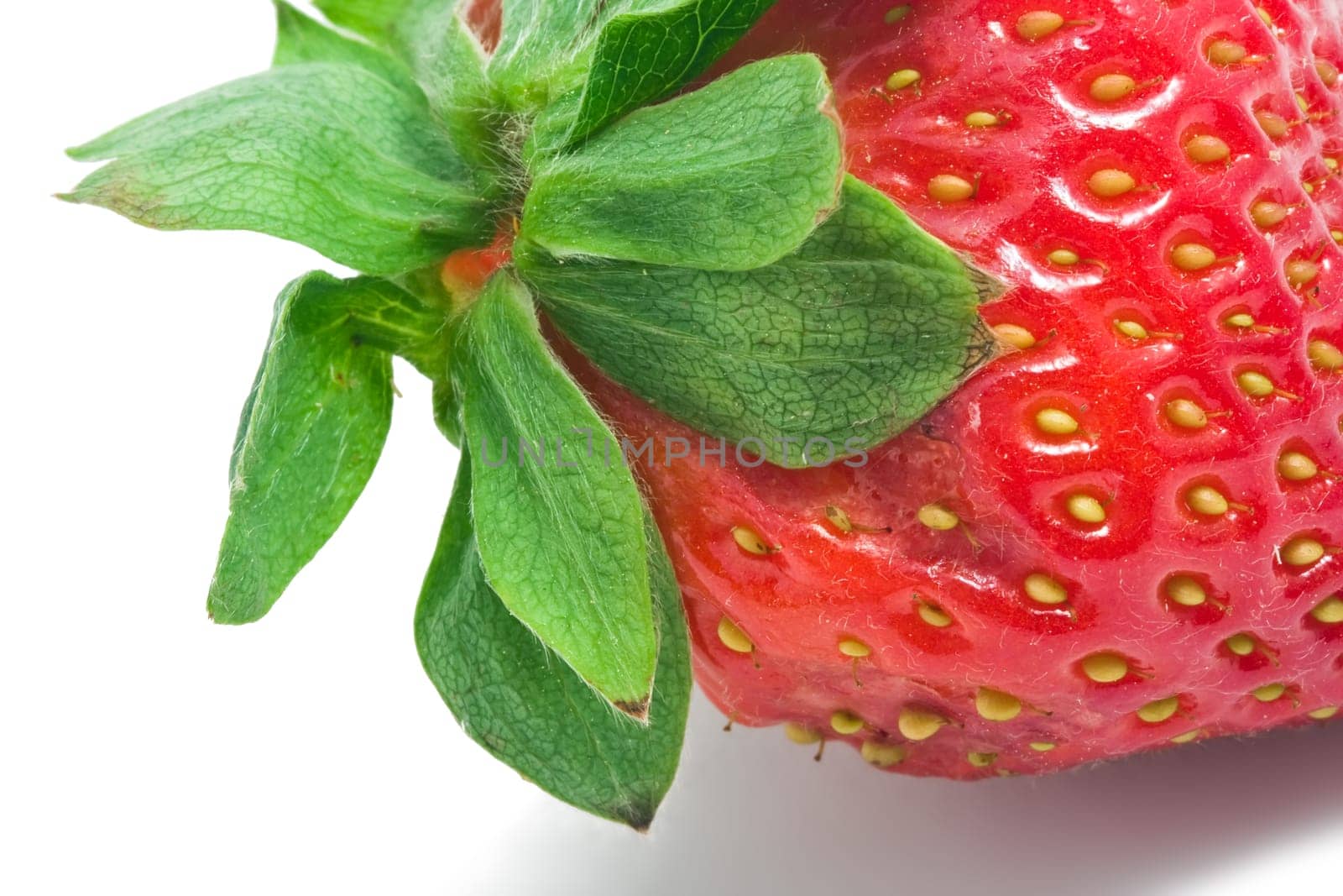 Nice macro photo of red sweet strawberriy