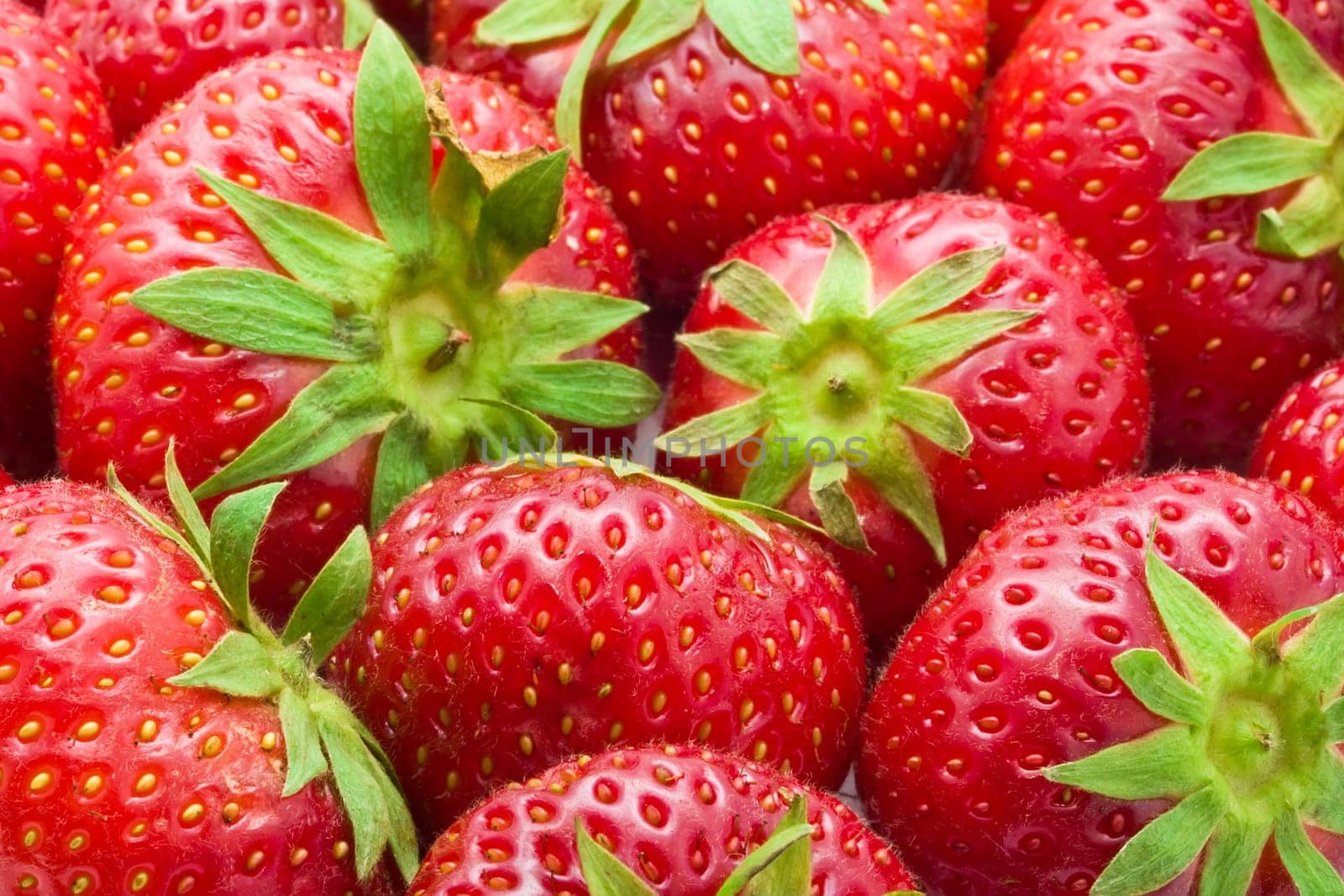 Red sweet strawberries making nice edible background
