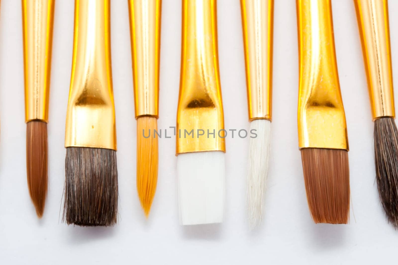 Set of artistic brushes on white background