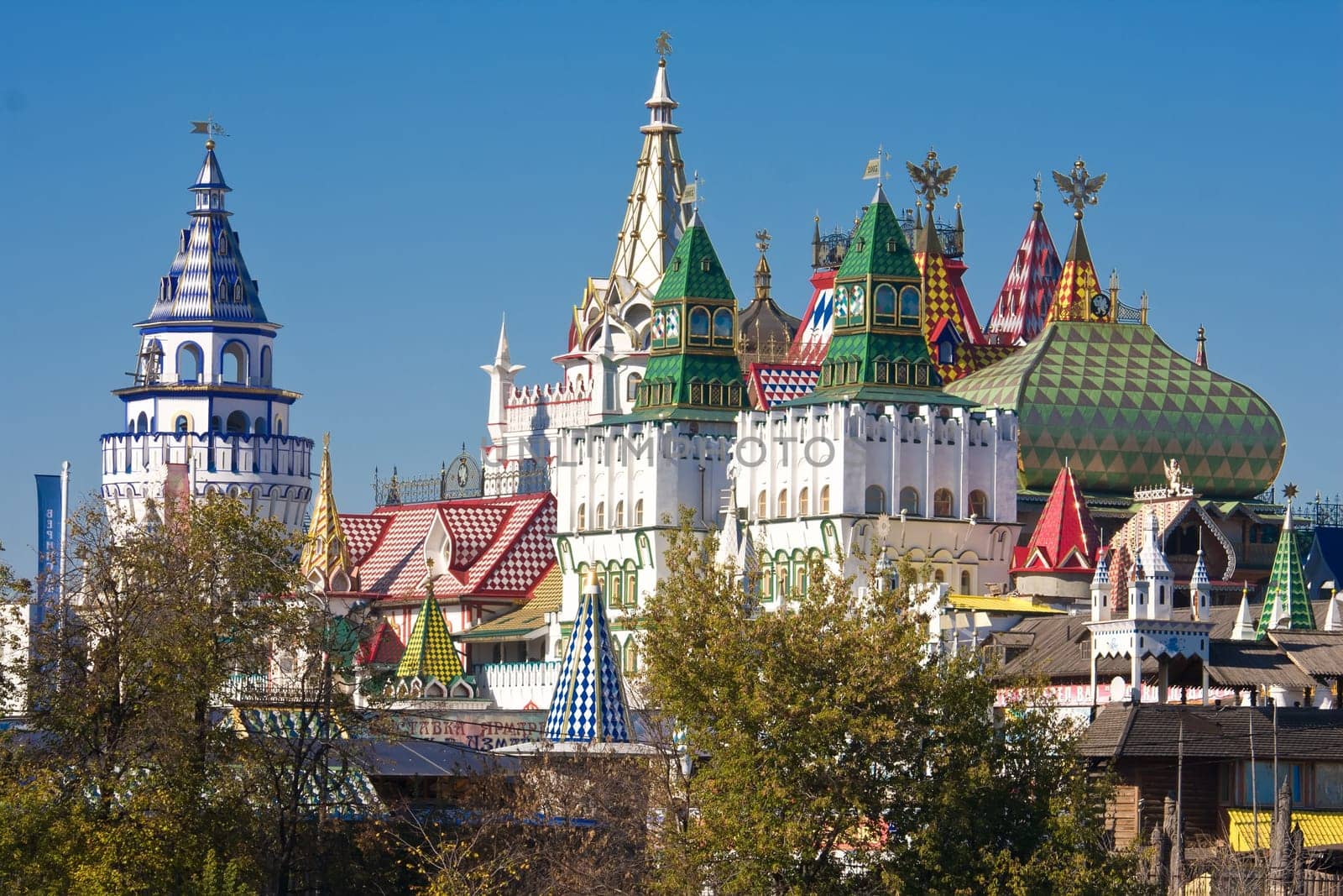 Beautiful view of kremlin in Izmailovo, Moscow, Russia