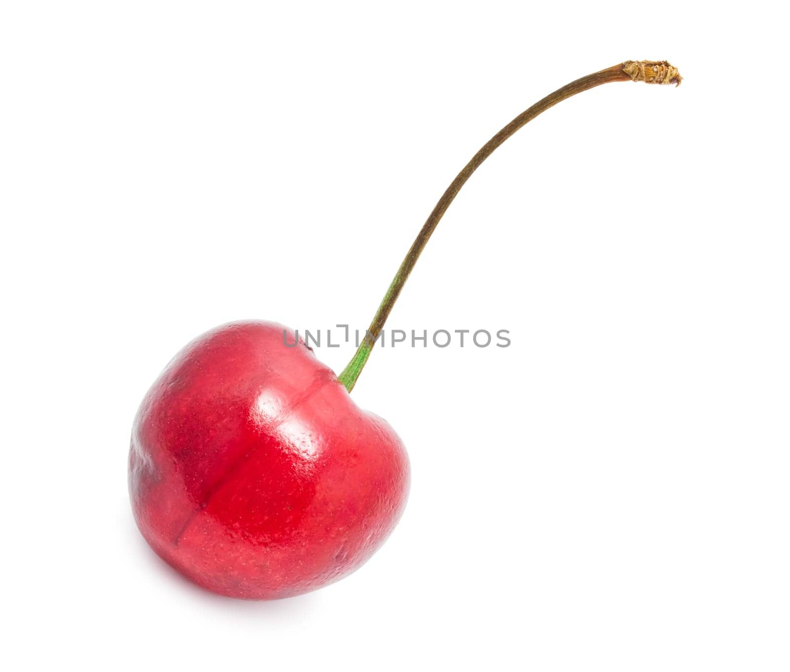 Beautiful red cherry isolated on white background