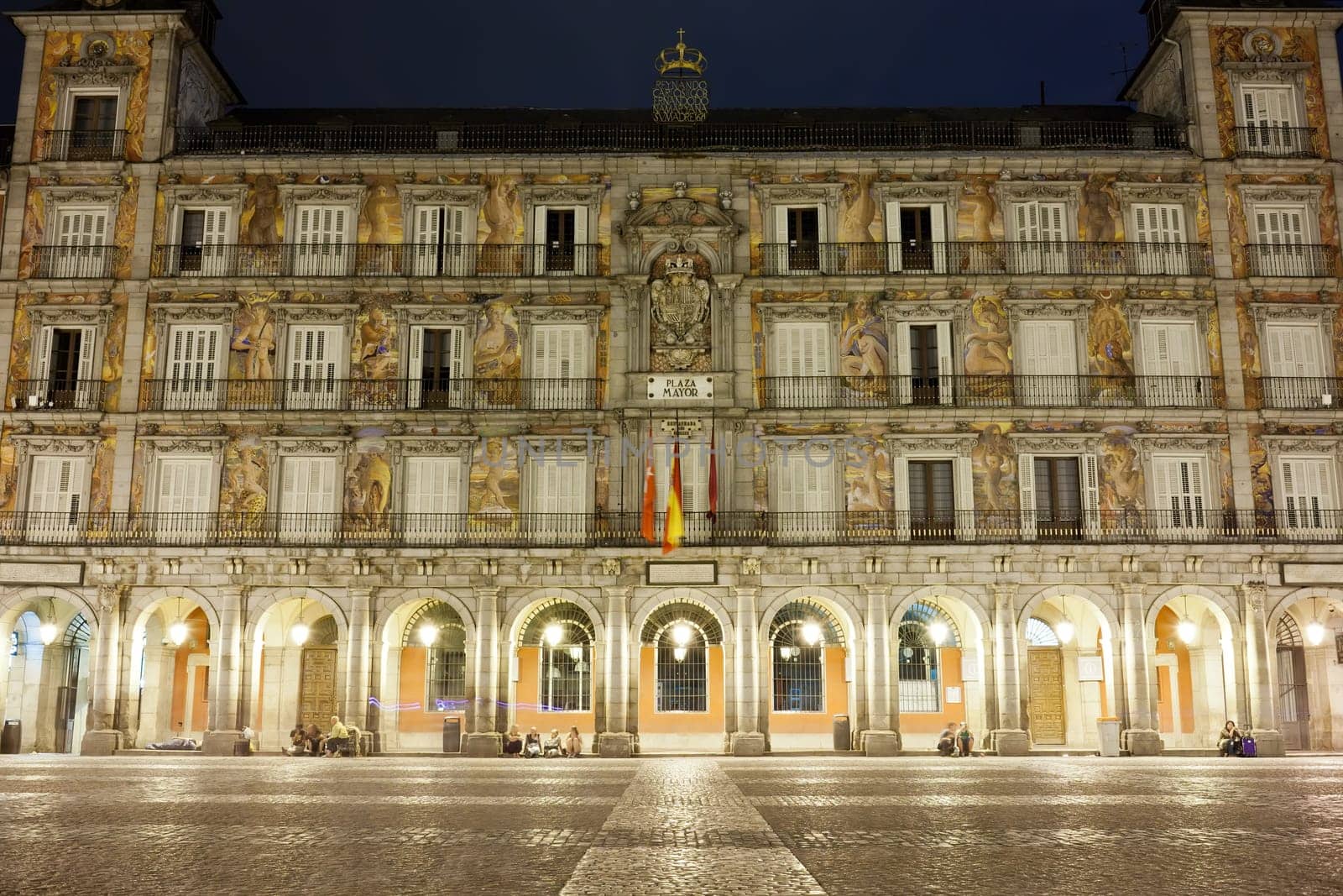 Famous Casa de la Panaderia on Plaza Mayor in Madrid, Spain