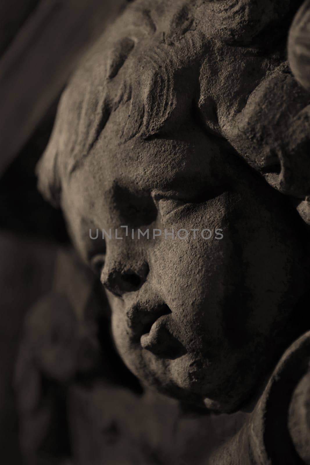Close-up of a statue in the evening light