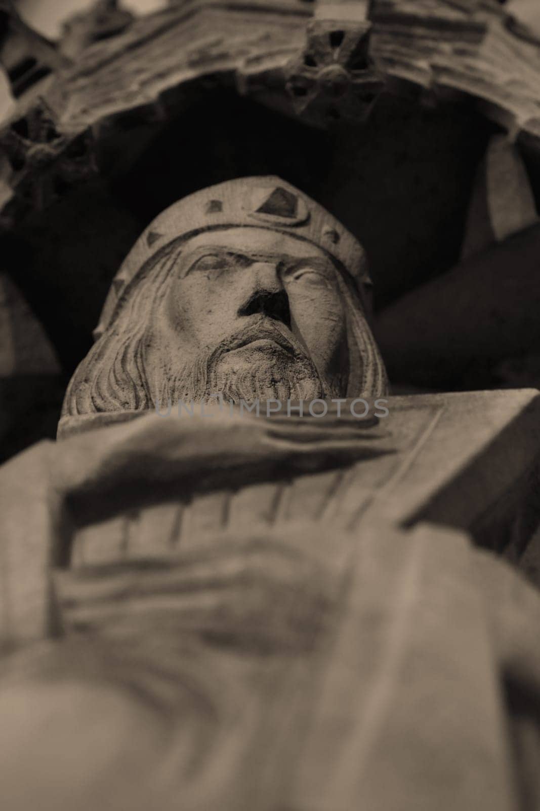 Close-up of a statue in the evening light