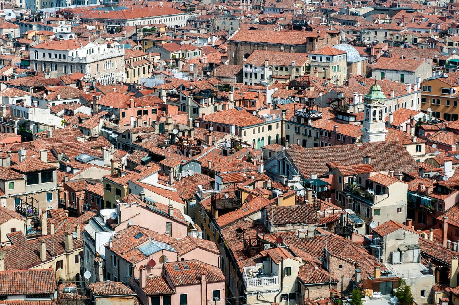 High angle view of Venice, in Italy.