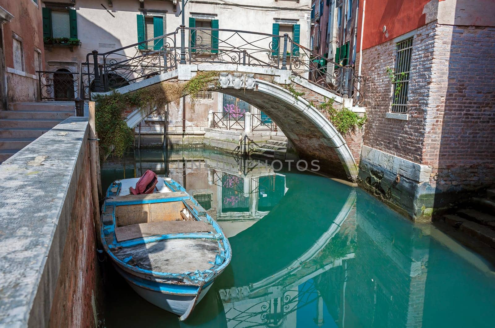 Bridge over a canal in Venice, Italy.
