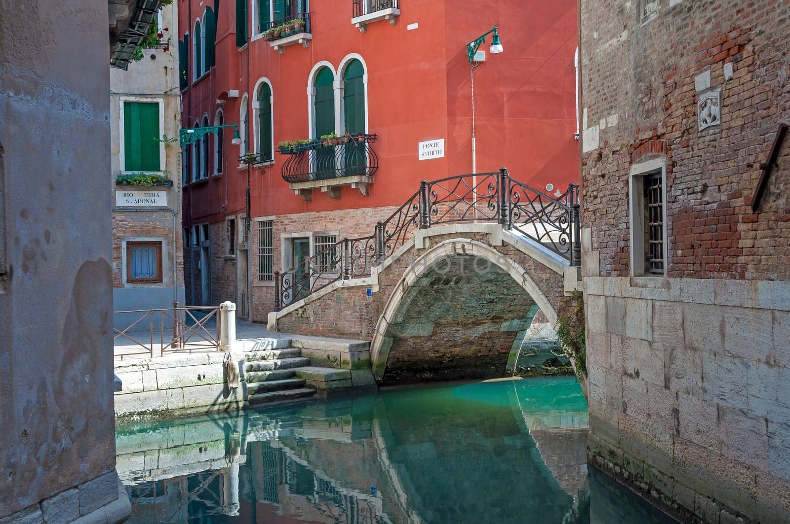 Bridge over a canal in Venice, Italy.