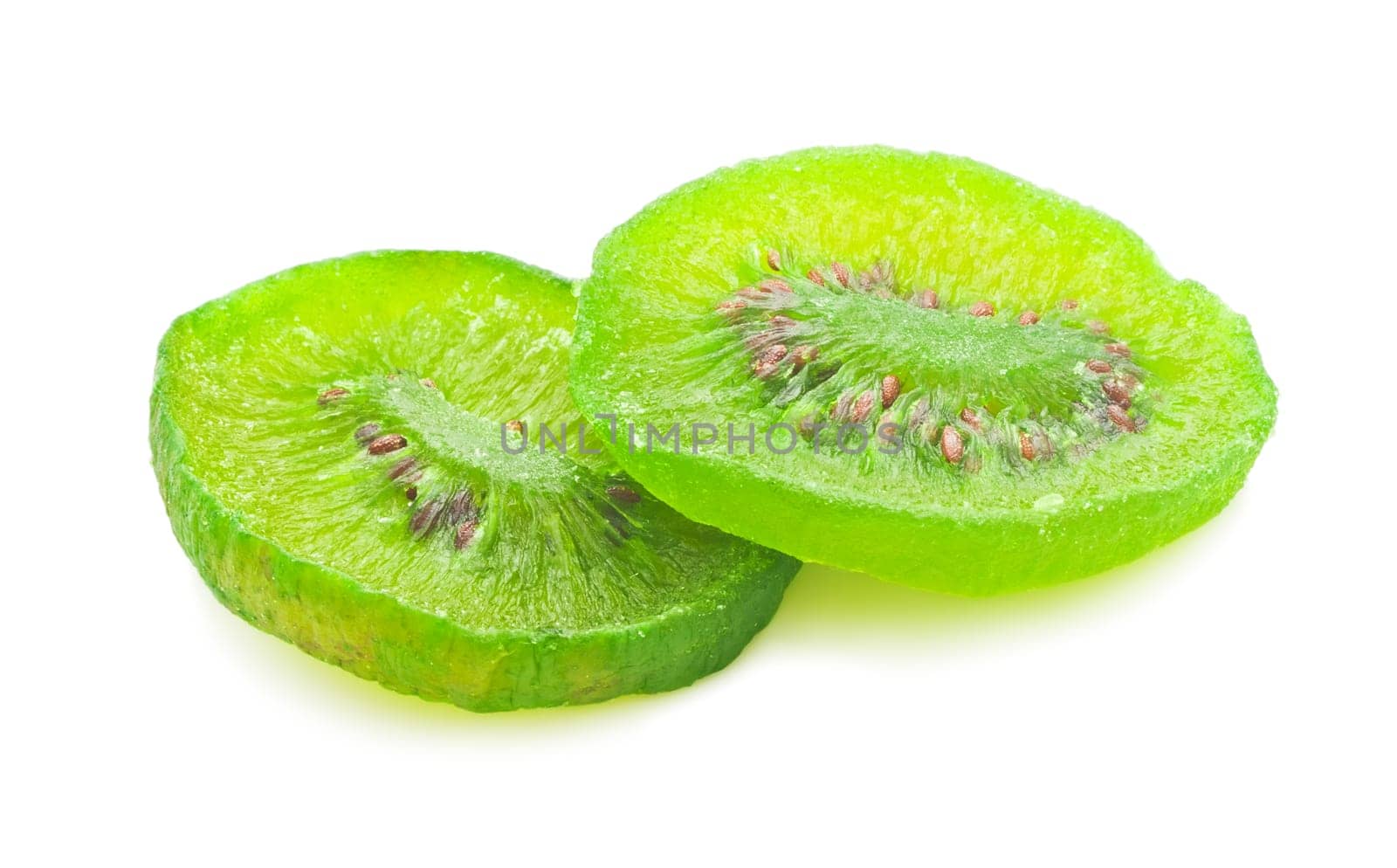 Fresh dried kiwi isolated on white background