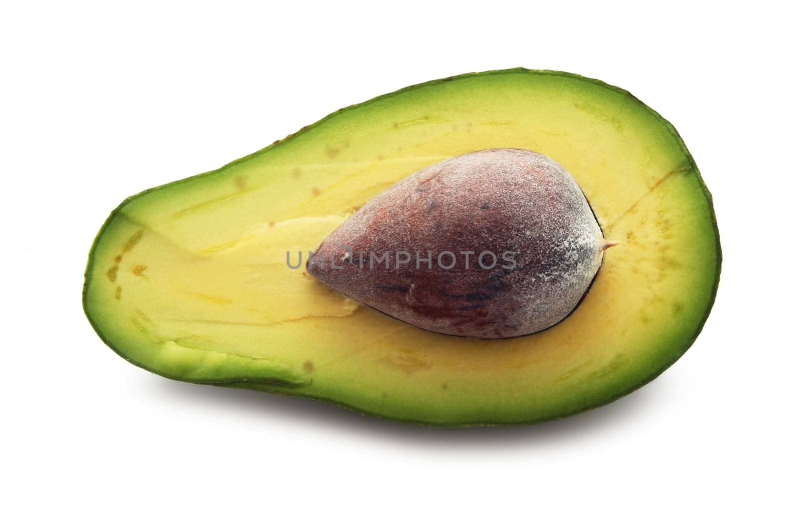 Fresh green avocado isolated on white background