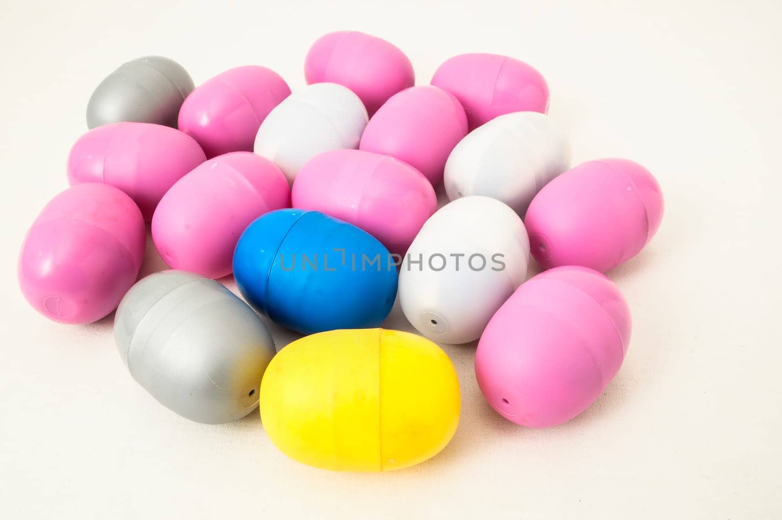 Eggs of a Slot Machine on White Background