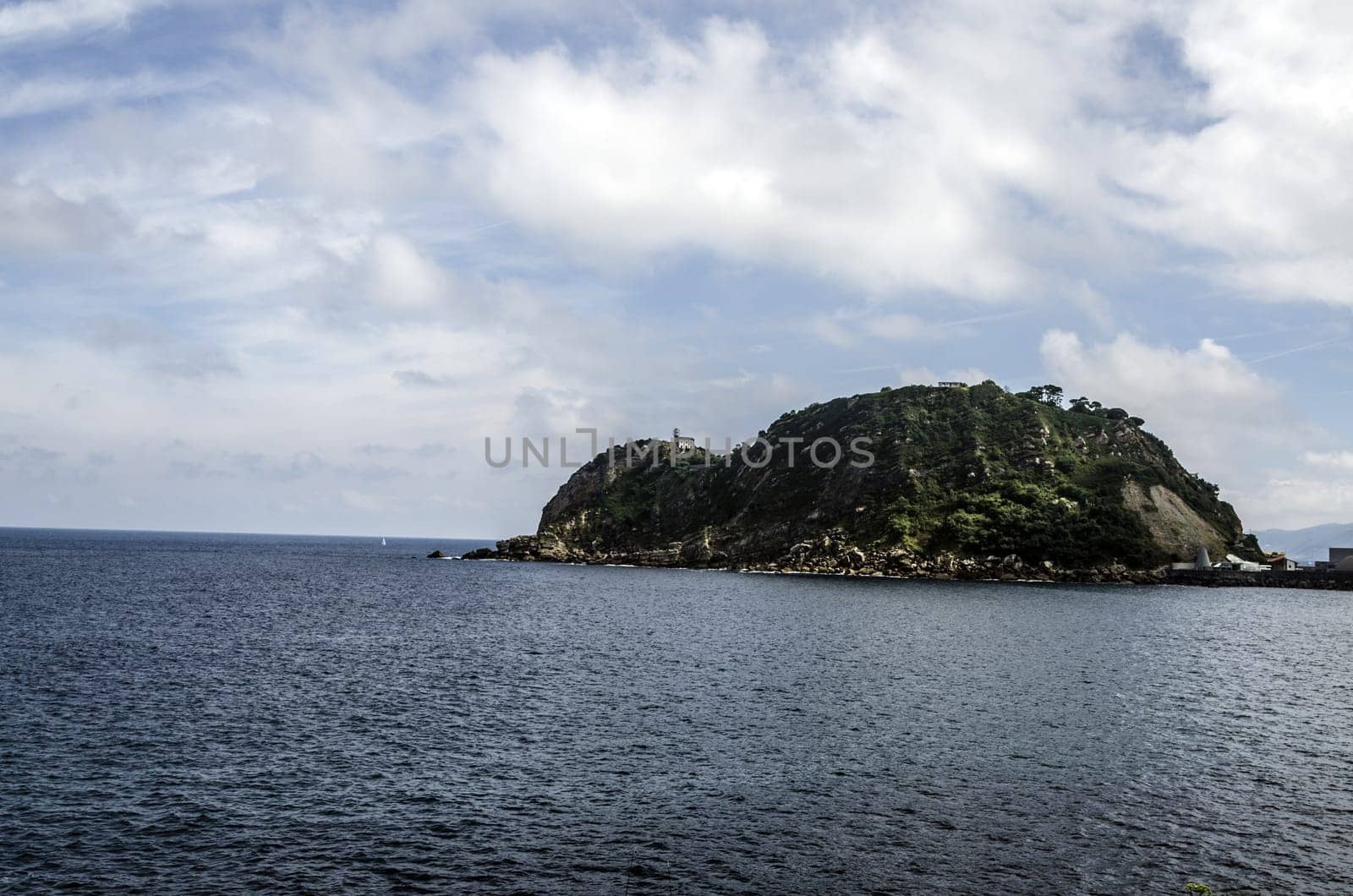 Beautiful view at the Atlantic ocean in Getaria city, Spain.