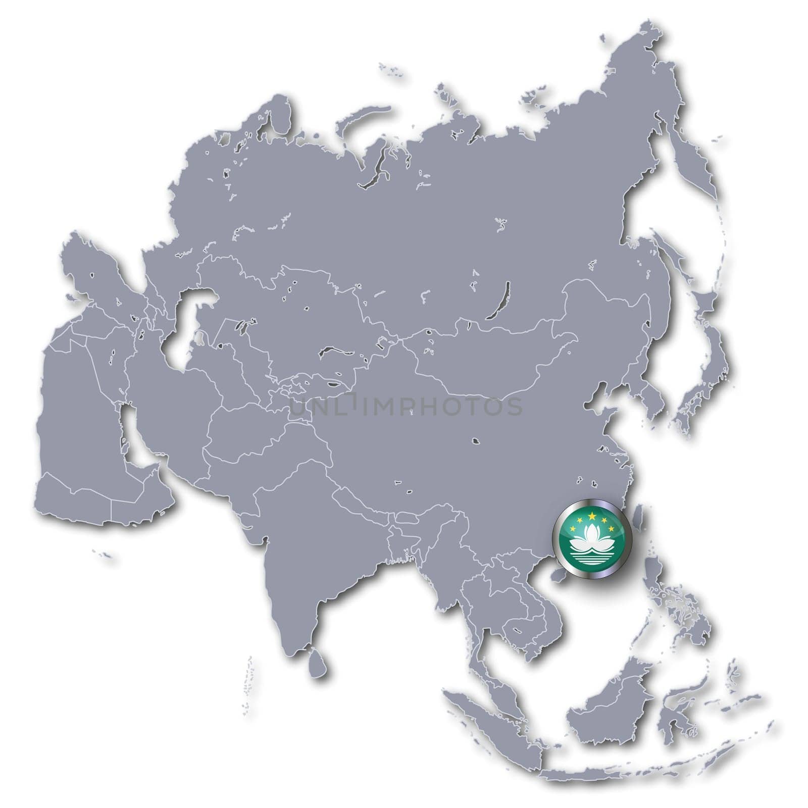 Map of Asia with Macau