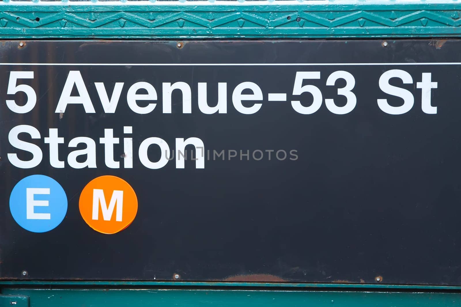 Green Subway Station sign.New York City (USA)