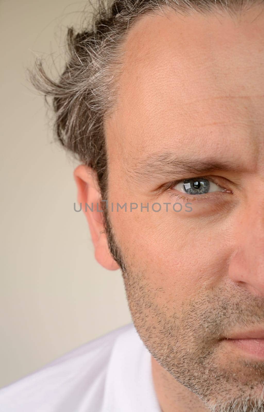 Emotional face of a man