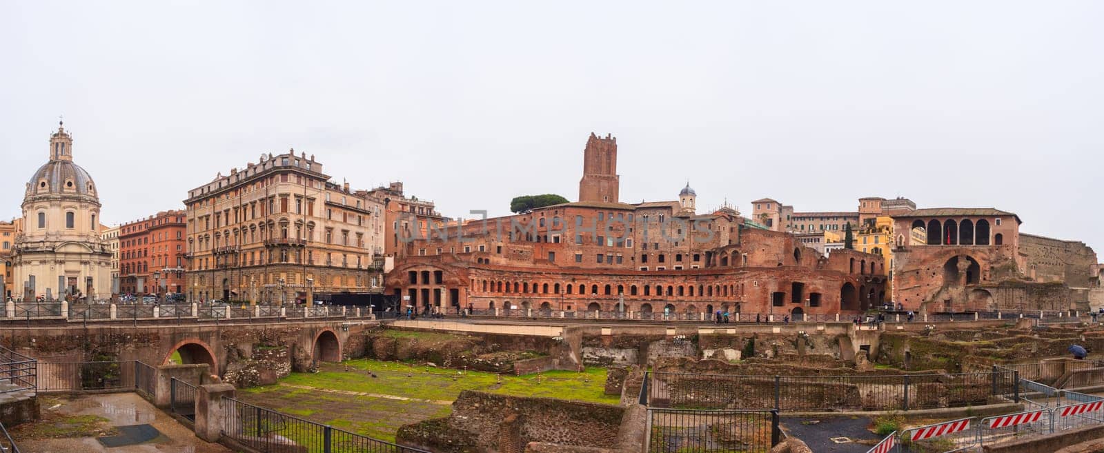 View of Imperial Fora, Trajan's Market in Rome, Italy