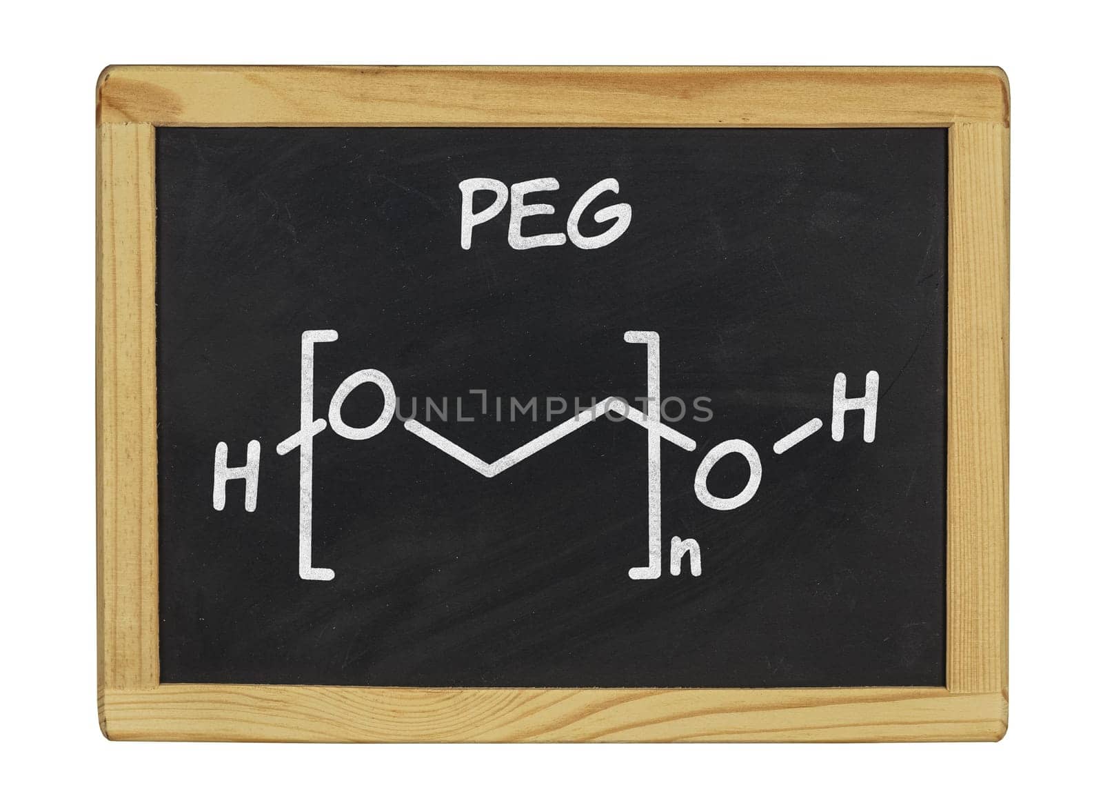 chemical structural formula of PEG on a slate