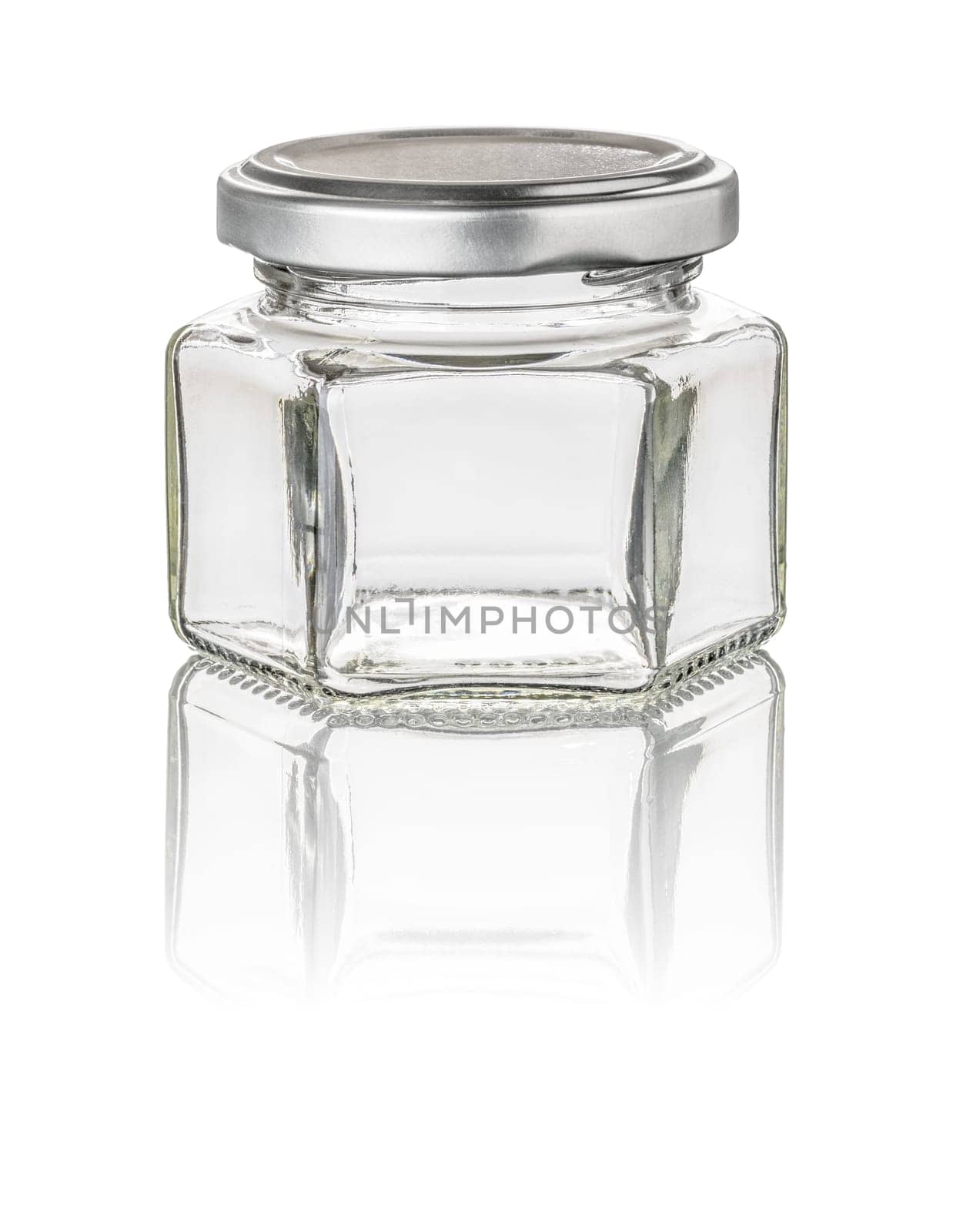 Detached hexagonal jam jar