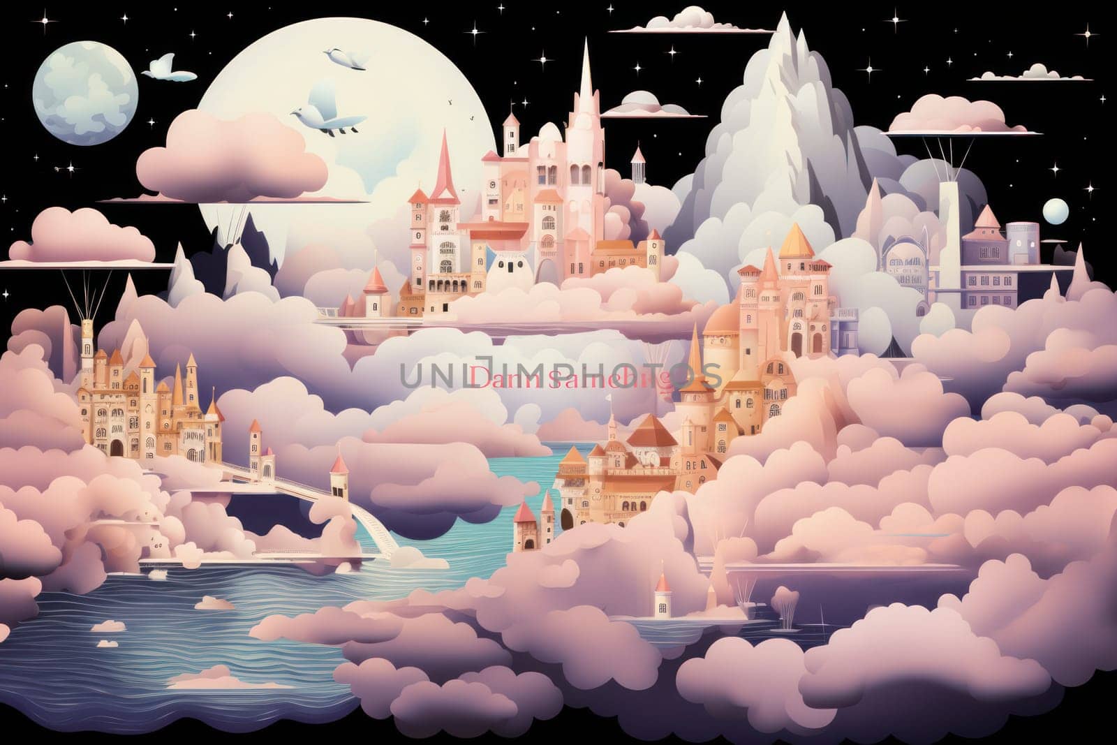 In the realm of fantasy, whimsical cloud castles grace the skies, defying gravity and capturing the imagination of dreamers.