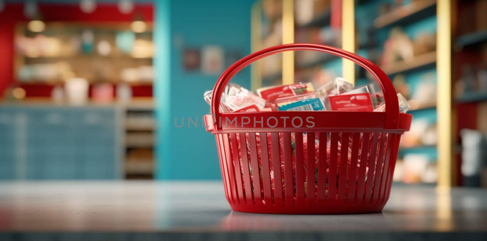 supermarket store shopping background cart shop sell variety basket delivery e-commerce market retail buy healthy grocery merchandise food fruit sale. Generative AI.