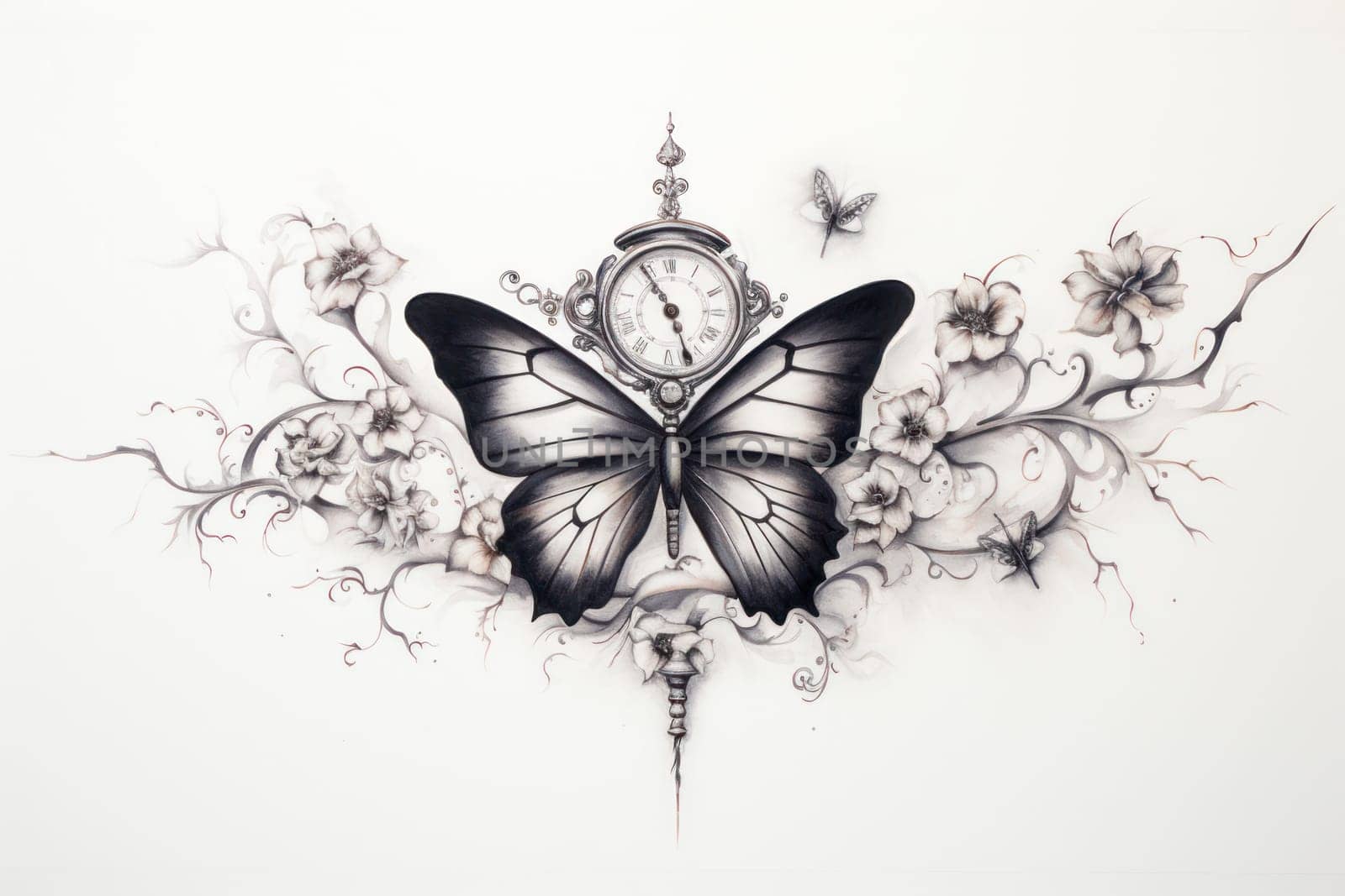 An enchanting portrayal of ethereal clockwork butterflies, fluttering gracefully with intricate precision, each adorned with intricate gears and delicate wings that shimmer with fantastical hues.