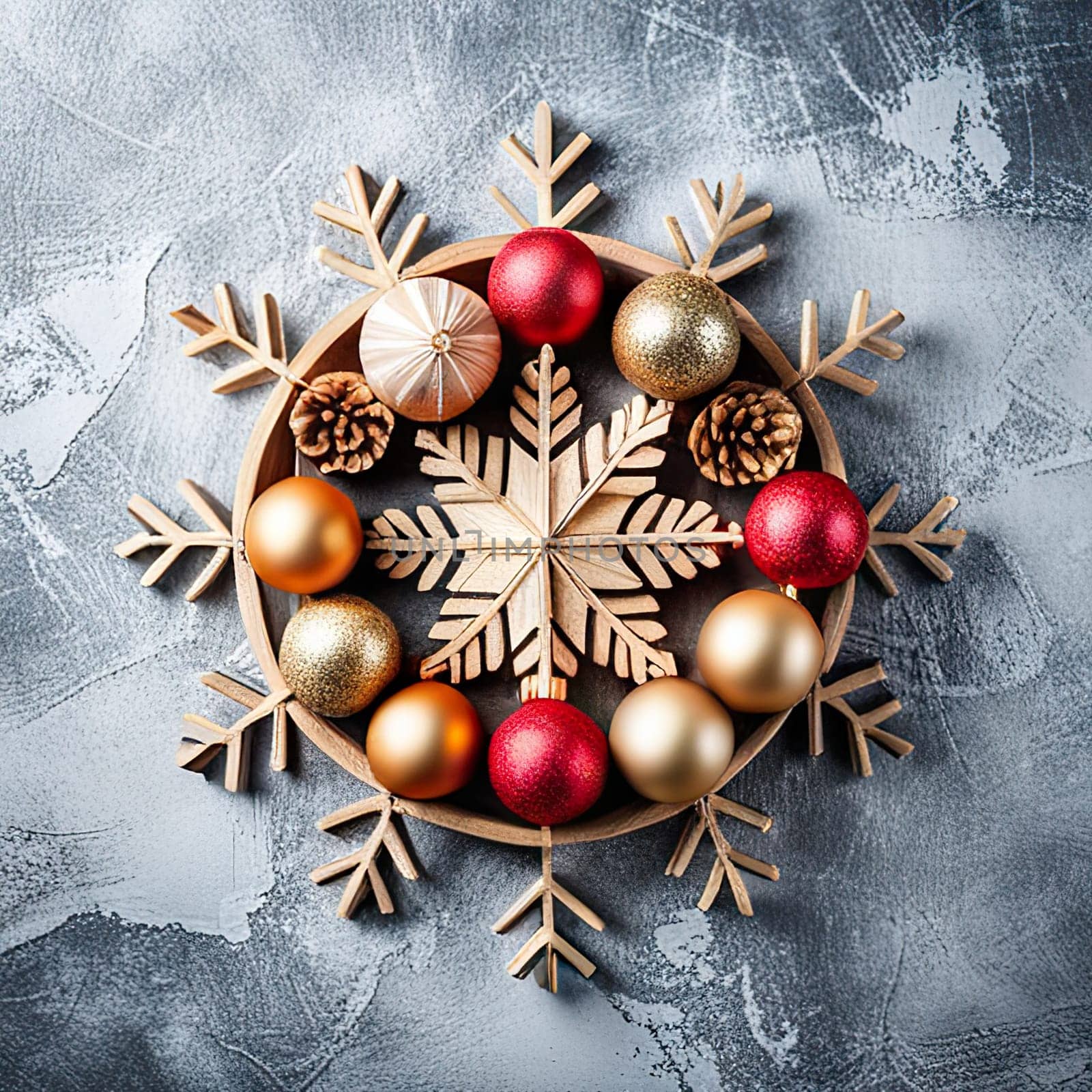 Christmas Ornaments Tree On Wood by EkaterinaPereslavtseva