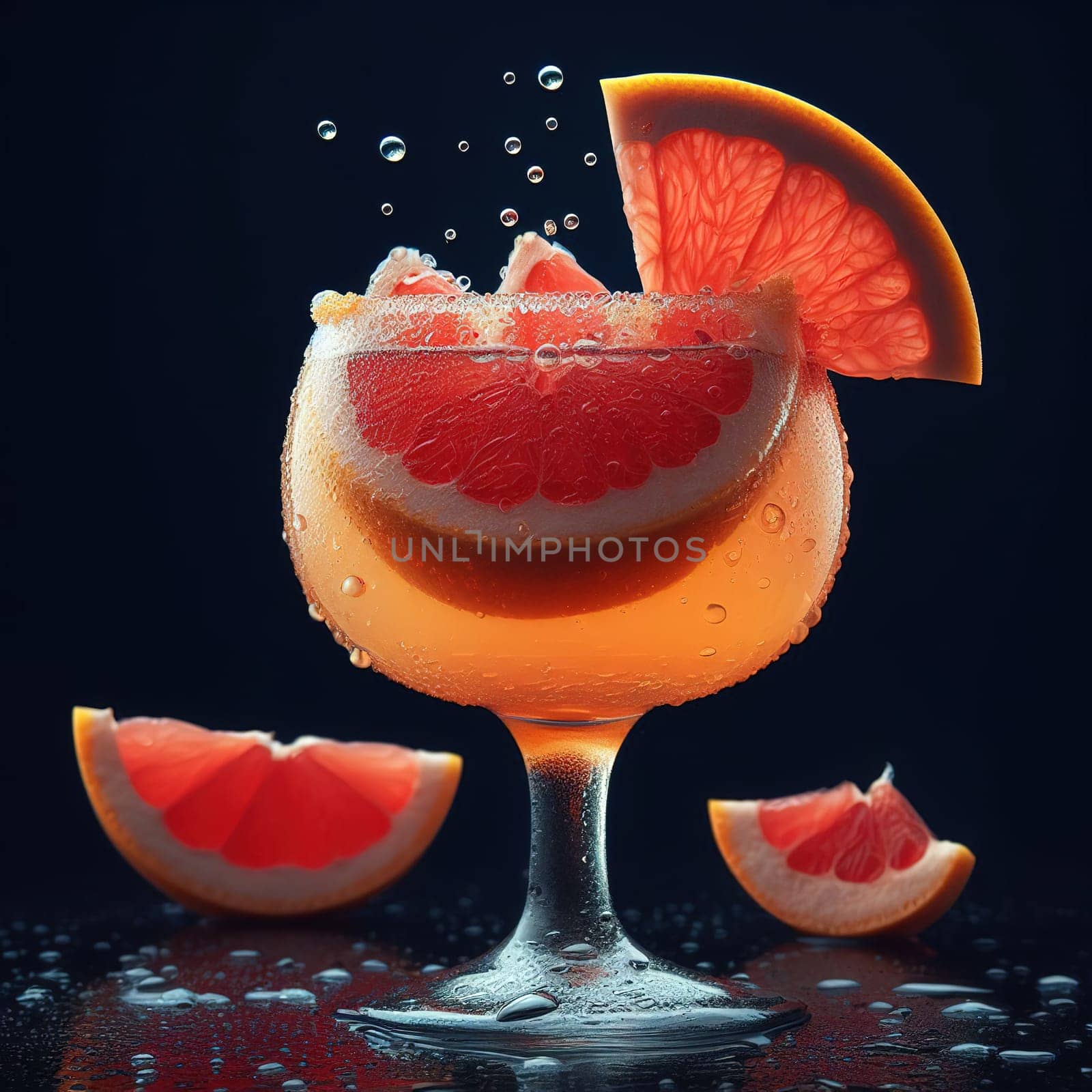 Beautiful picture with water drops, fruits. High quality photo
