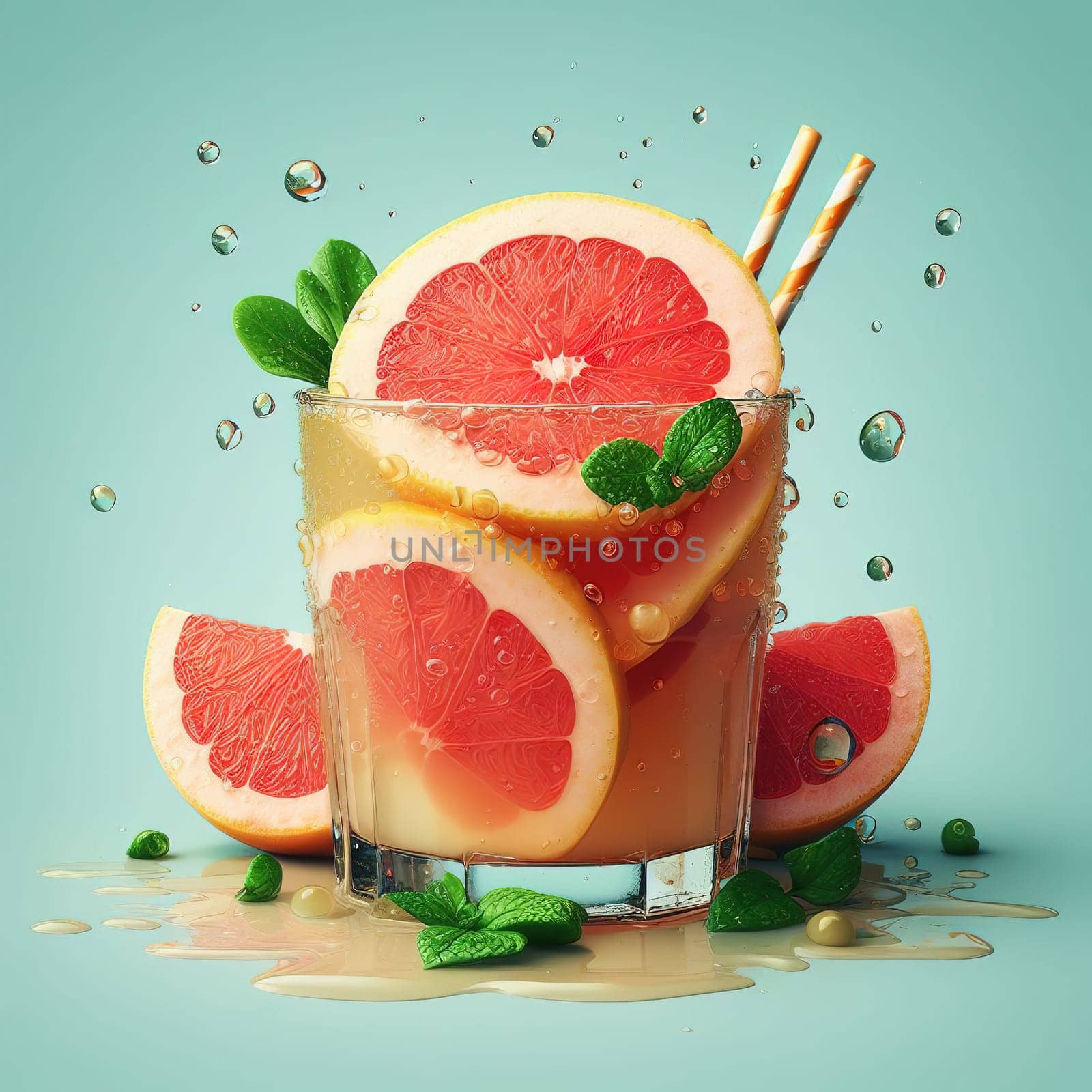 Beautiful picture with water drops, fruits. High quality photo