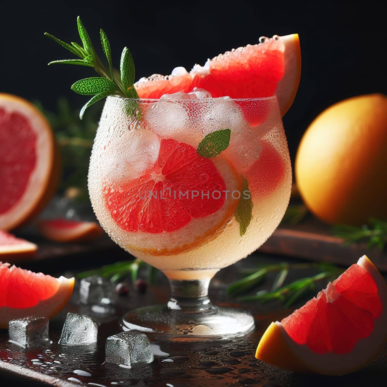 Beautiful picture with water drops, fruits. High quality photo