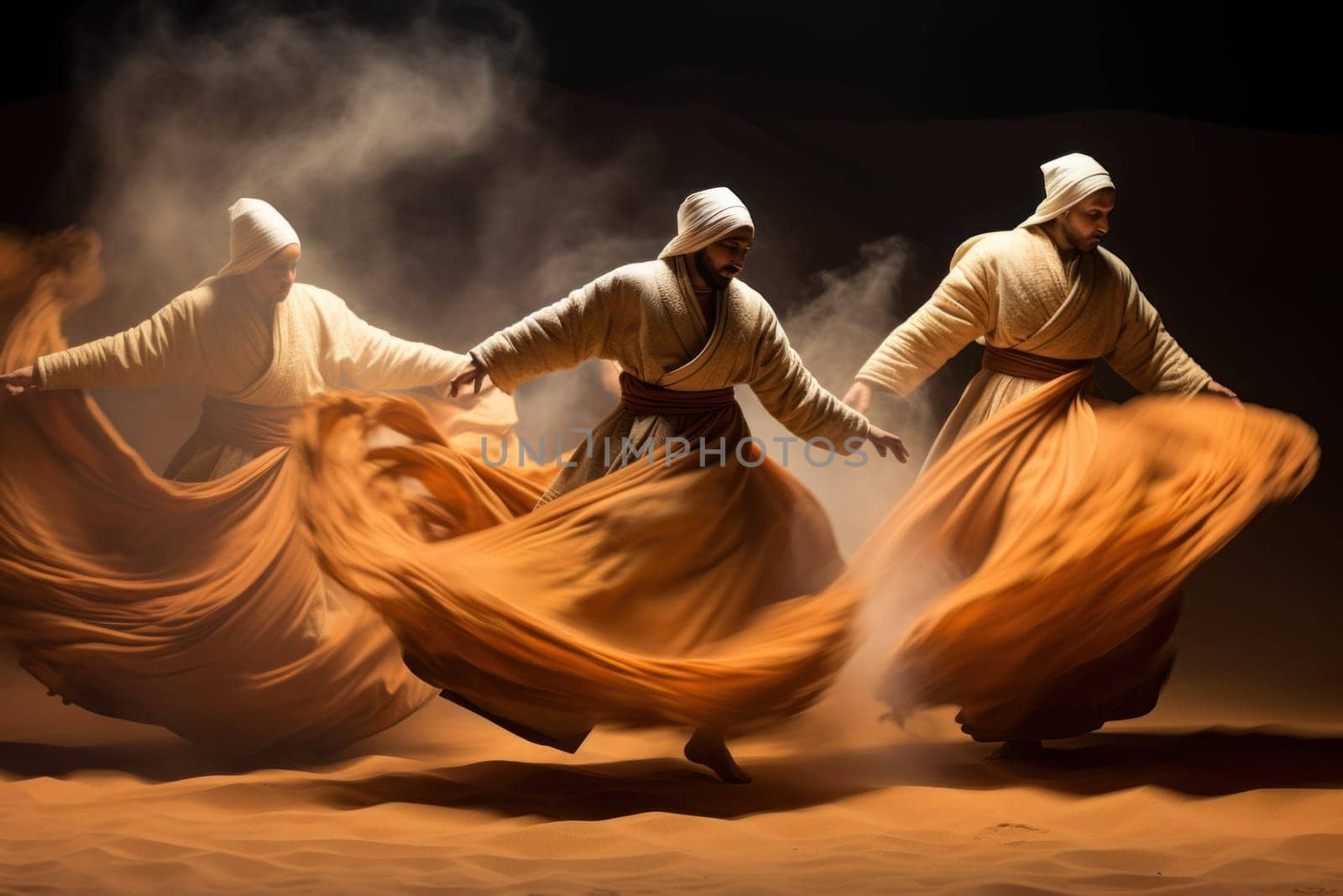 In the enchanting world of fantasy, there exist mystical beings known as whirling sand dervishes.