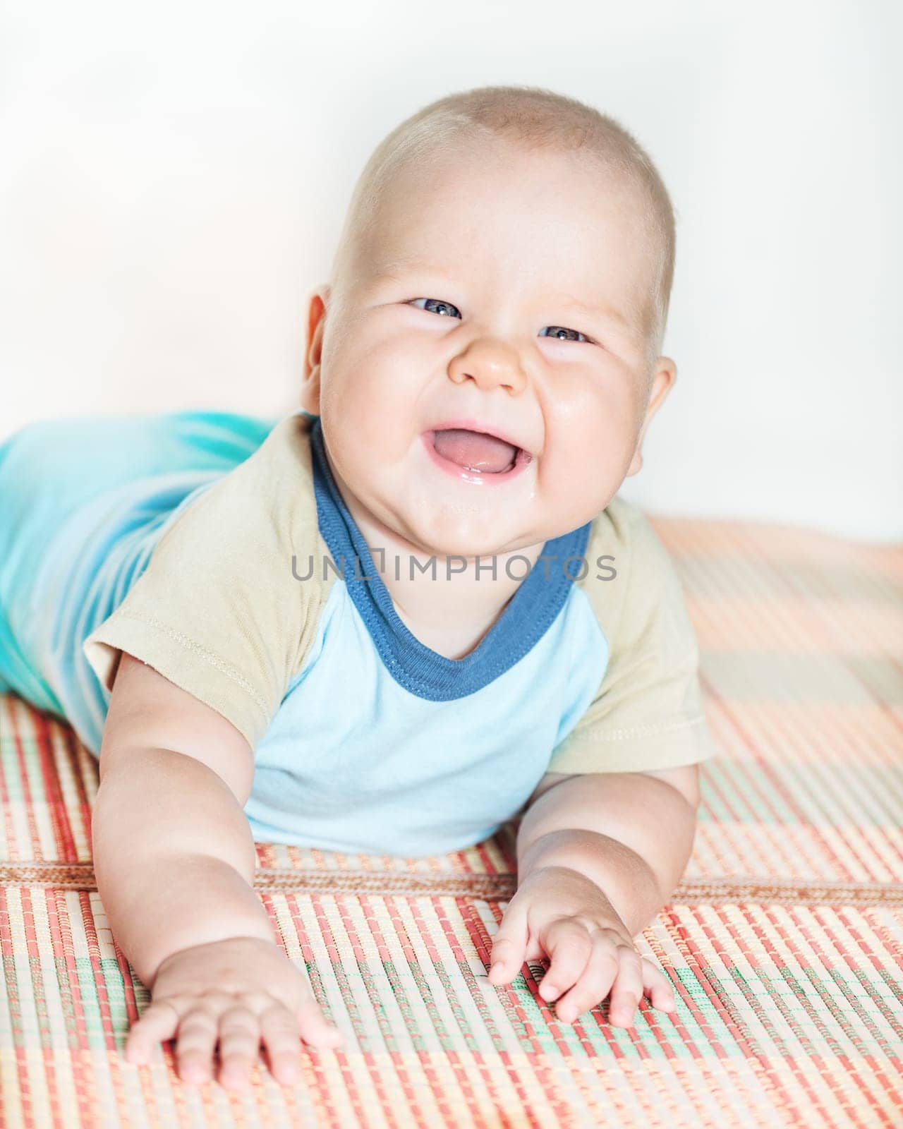 Cute beautiful baby is smiling
