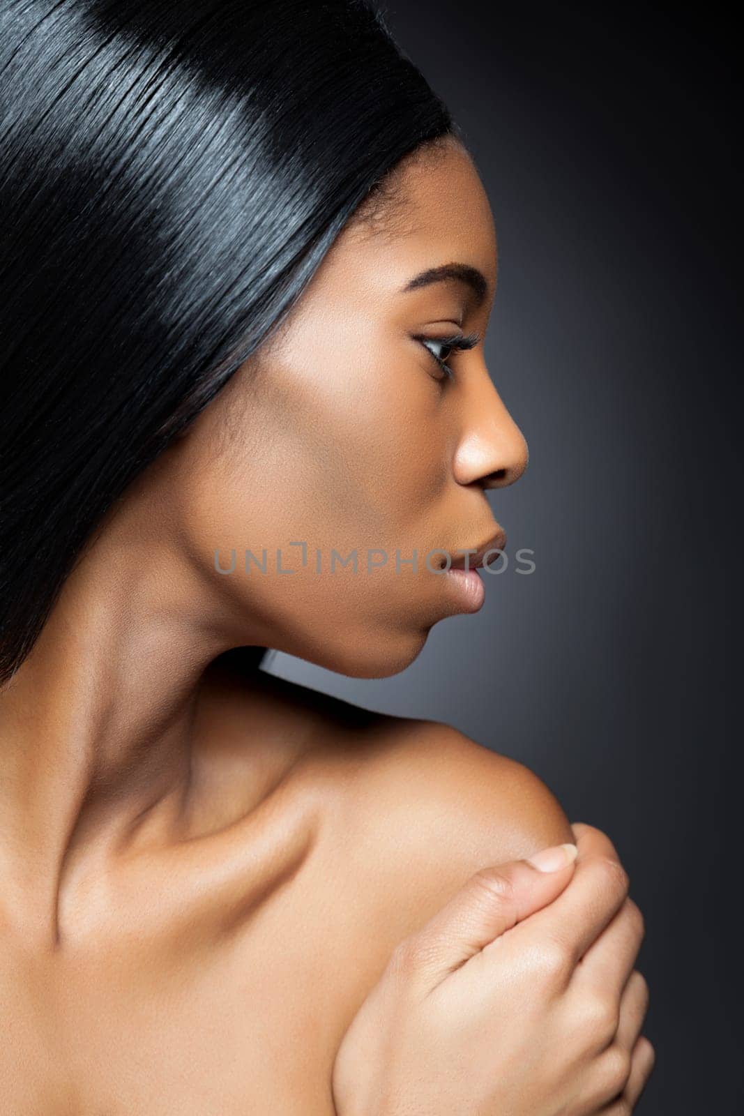 Young black beauty with perfect skin