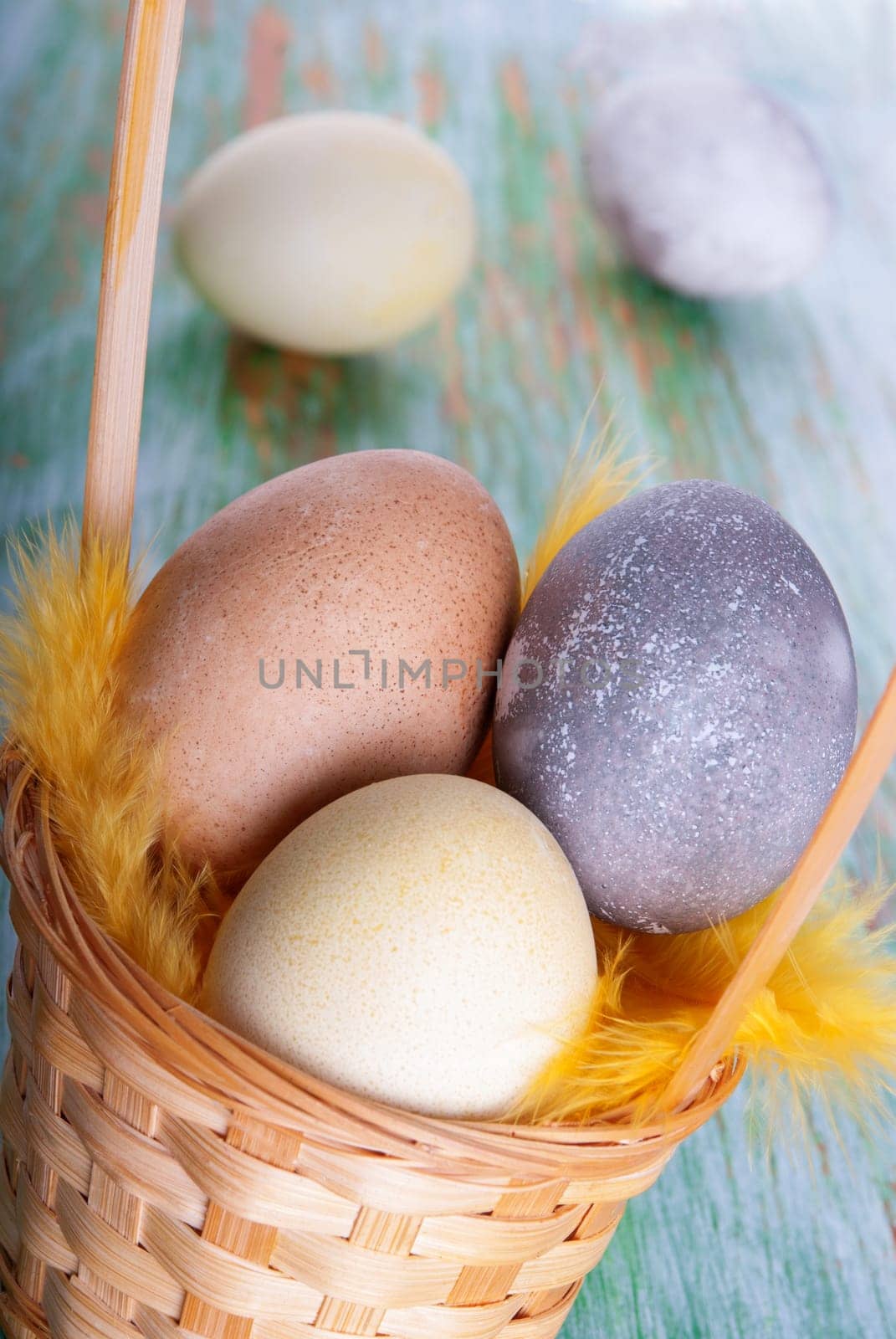Background with Easter Eggs in a Nest