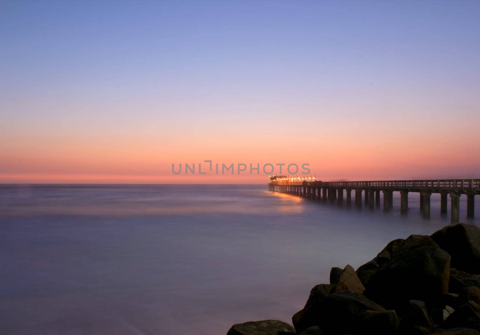 Famous jetty in Swakopmund, a germam style colonial city on the Atlantic coast of northwestern Namibia