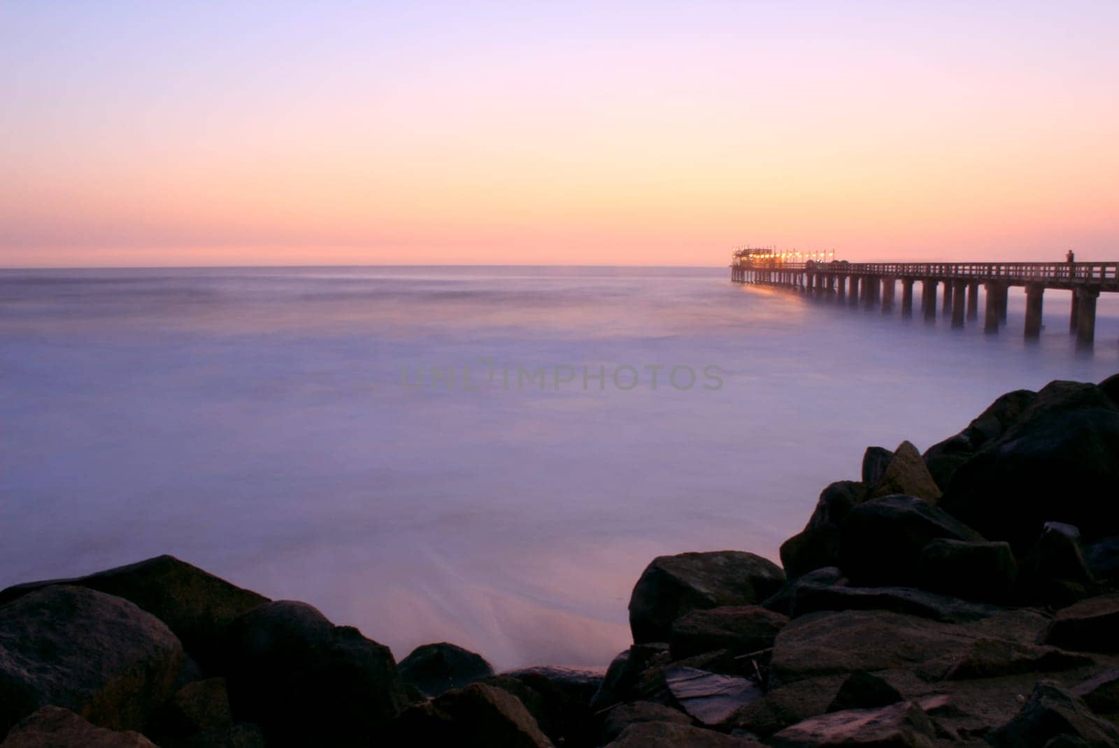 Famous jetty in Swakopmund, a germam style colonial city on the Atlantic coast of northwestern Namibia
