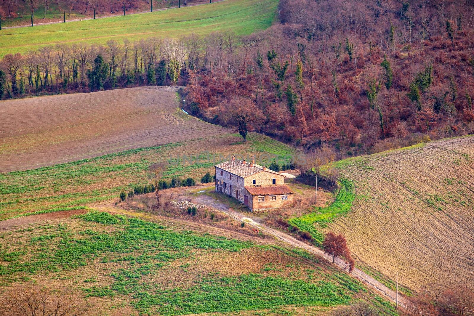 View of farmstead in the italian countryside