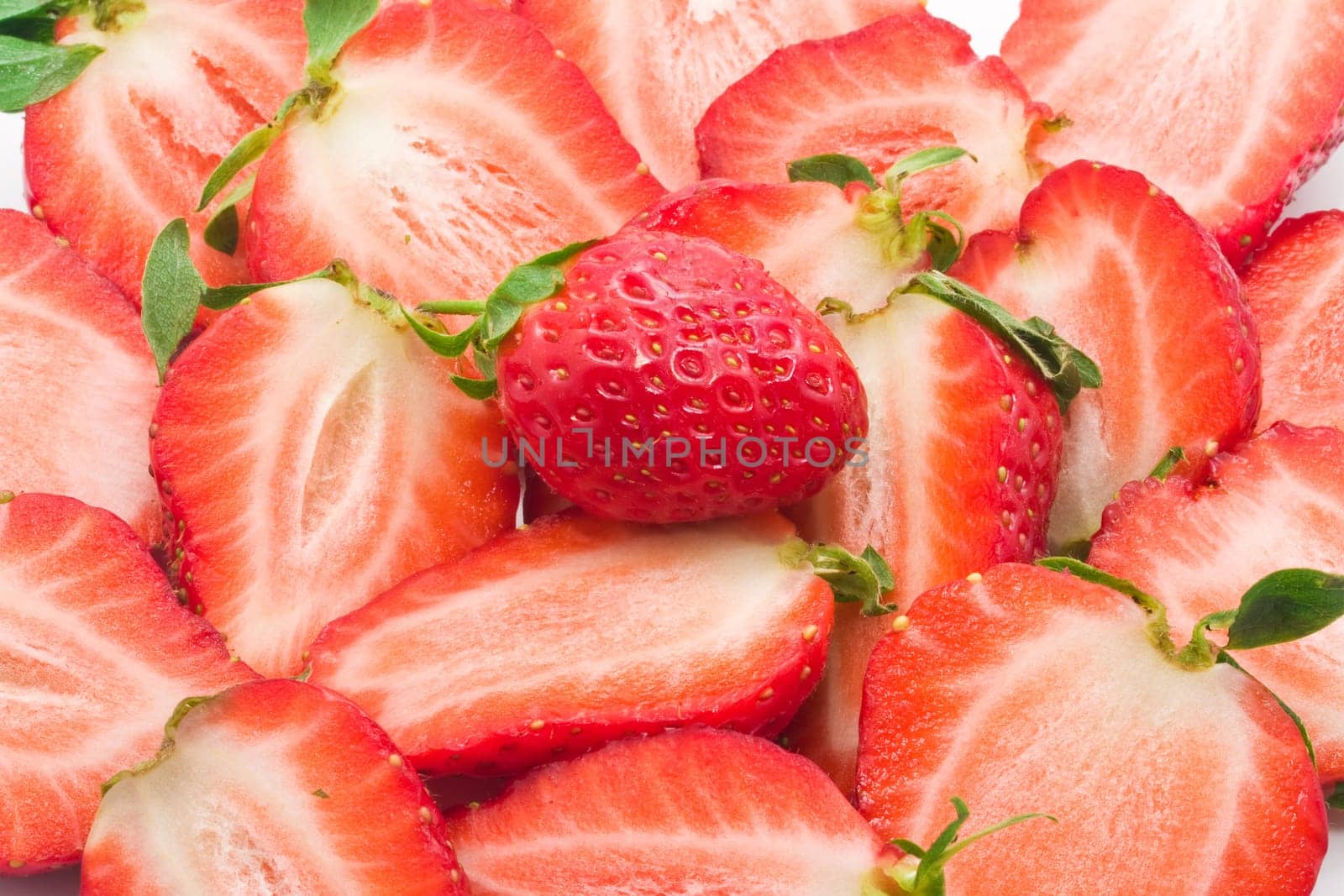 Red sweet strawberries making nice edible background