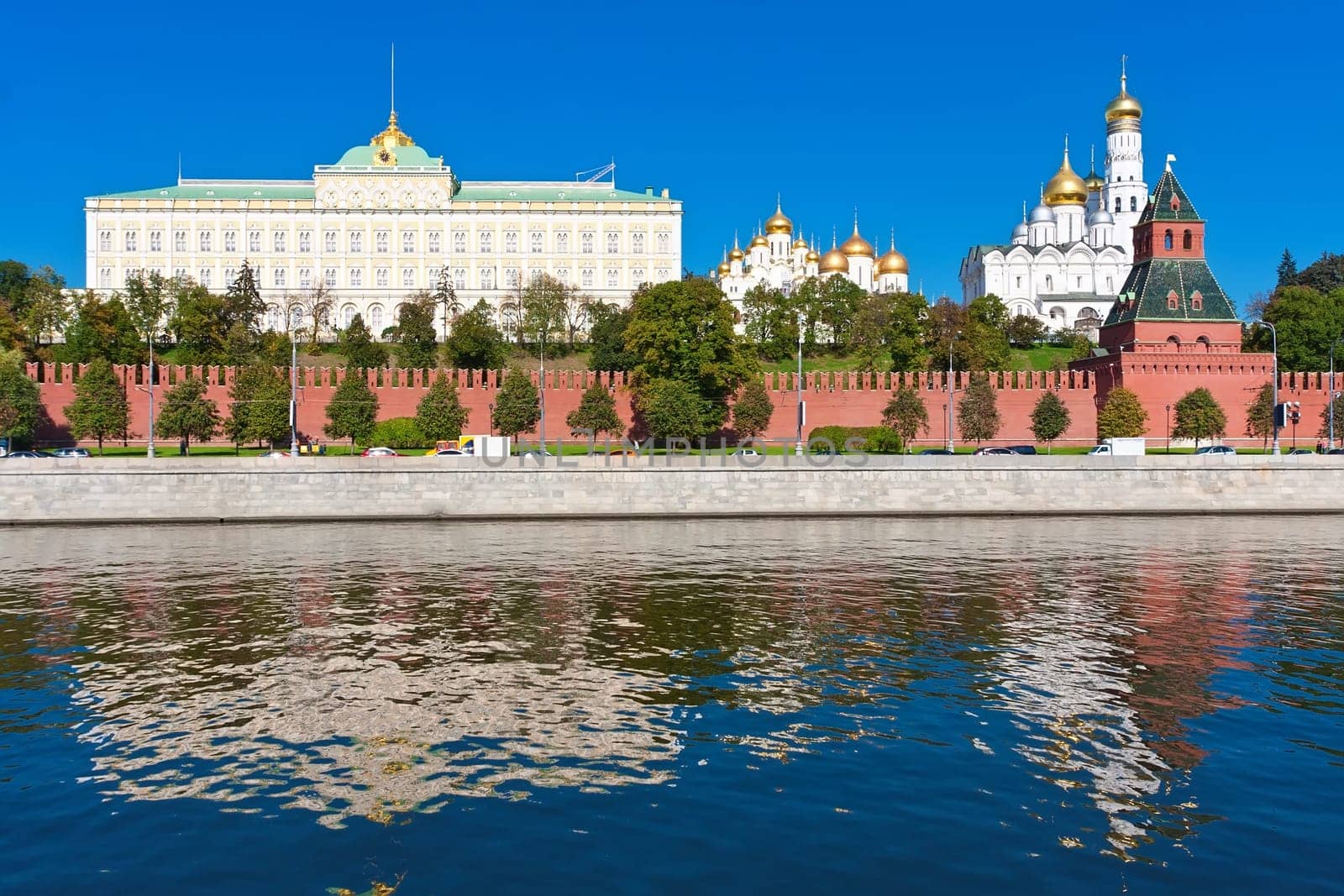 Beautiful view of  Moscow Kremlin and Moskva river, Russia