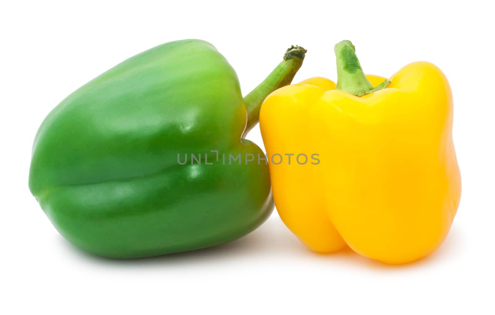 Fresh bell peppers isolated on white background