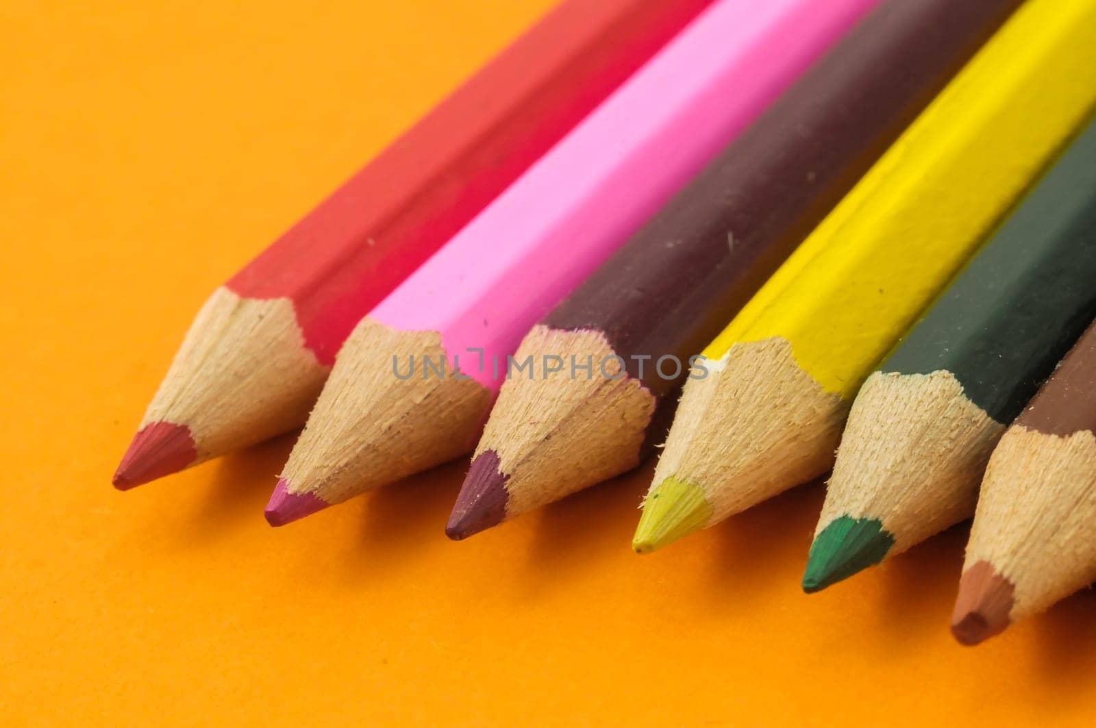New Pencils Textured Set on a Colored Background