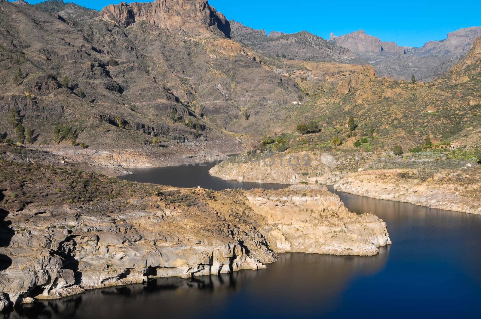 River with Dark Black Water in Canary Islands