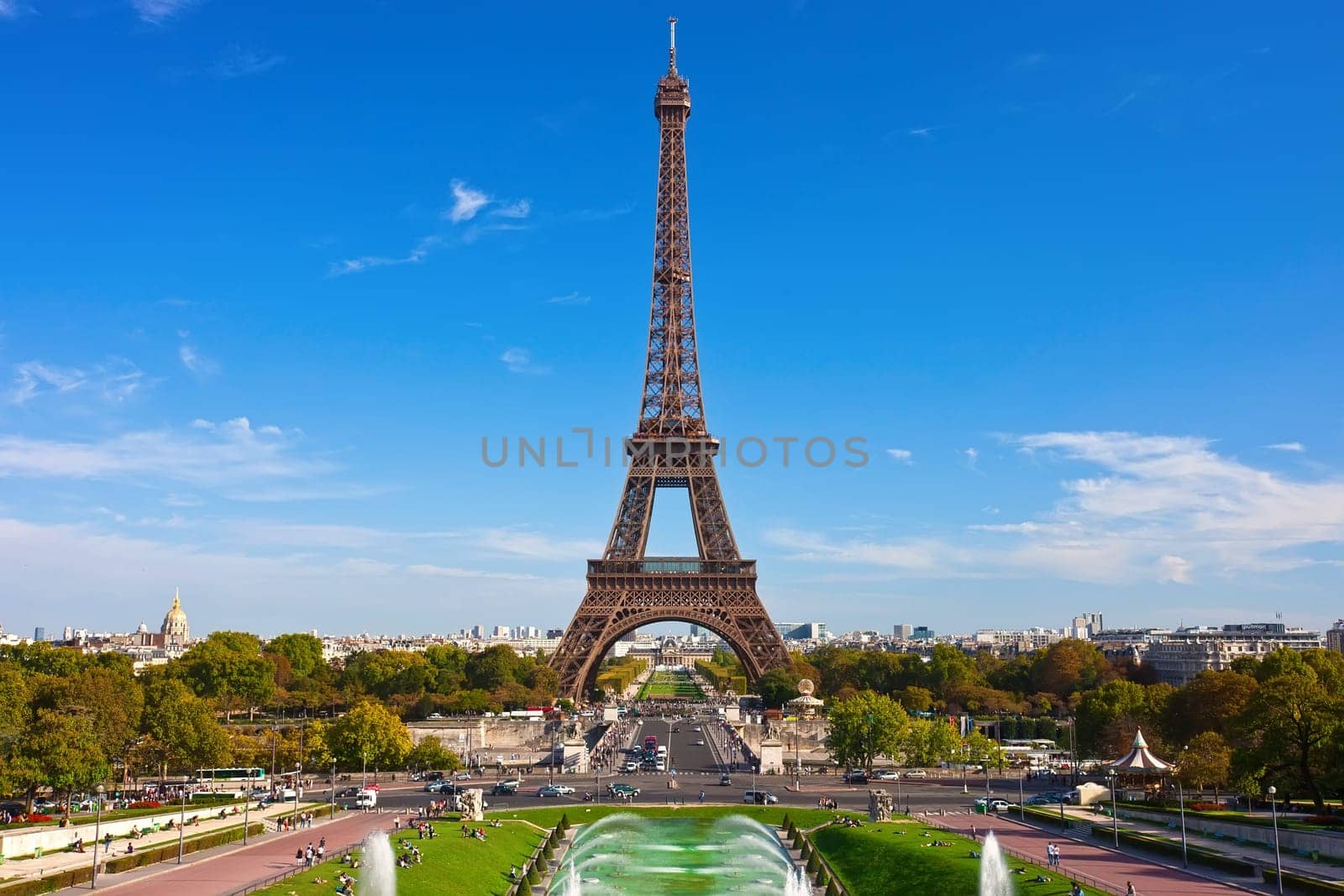 Beautiful view of famous Eiffel Tower in Paris, France