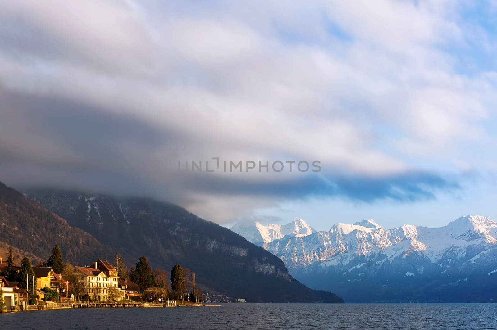 Clouds weigh over the lake
